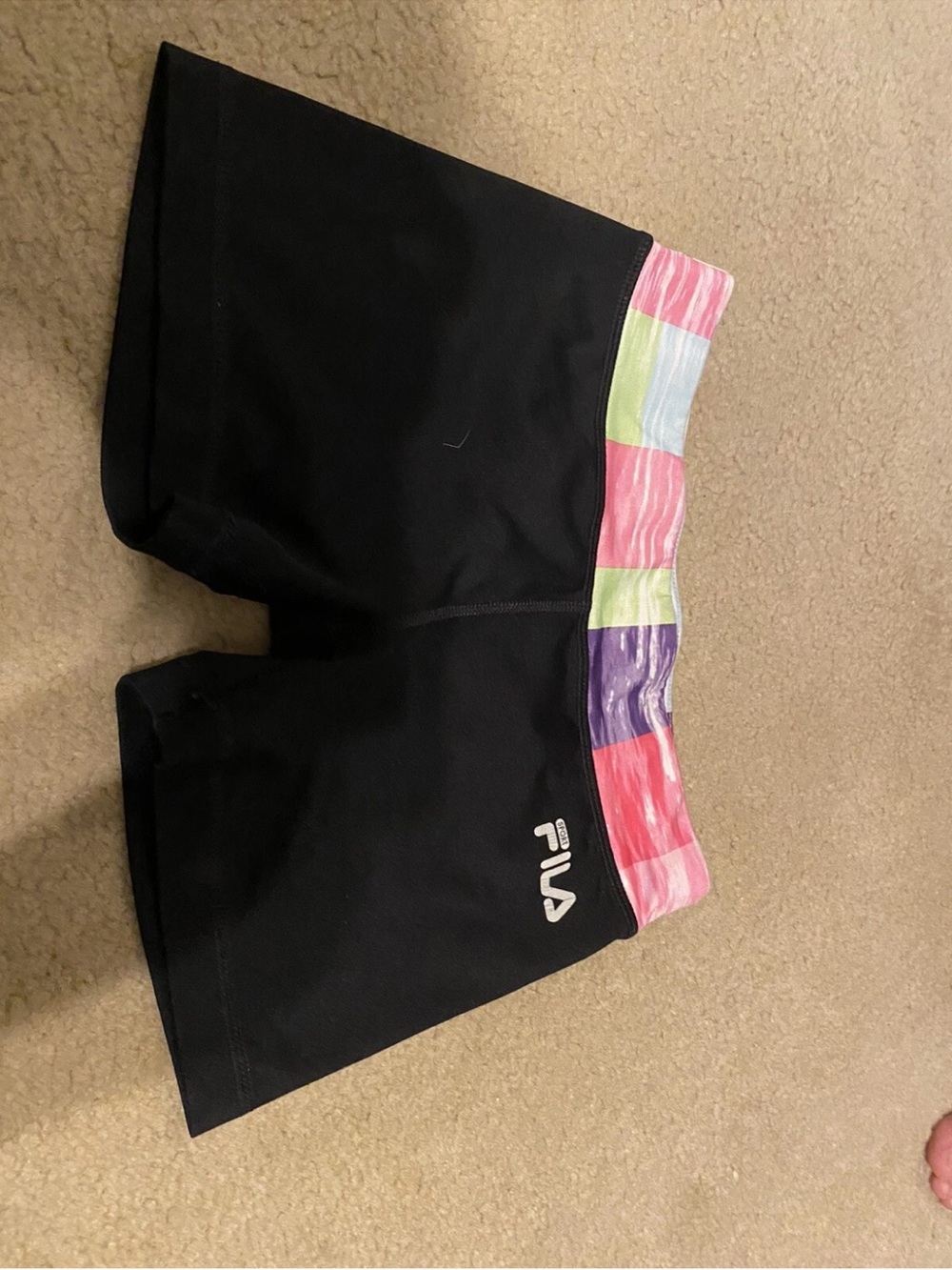 fila size medium girls black shorts